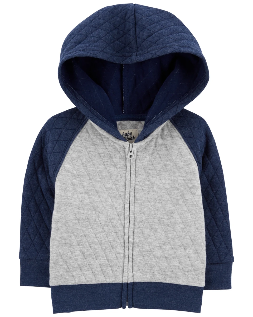 Campera de algodón, capitoneada, con capucha. Talles 3-24M 