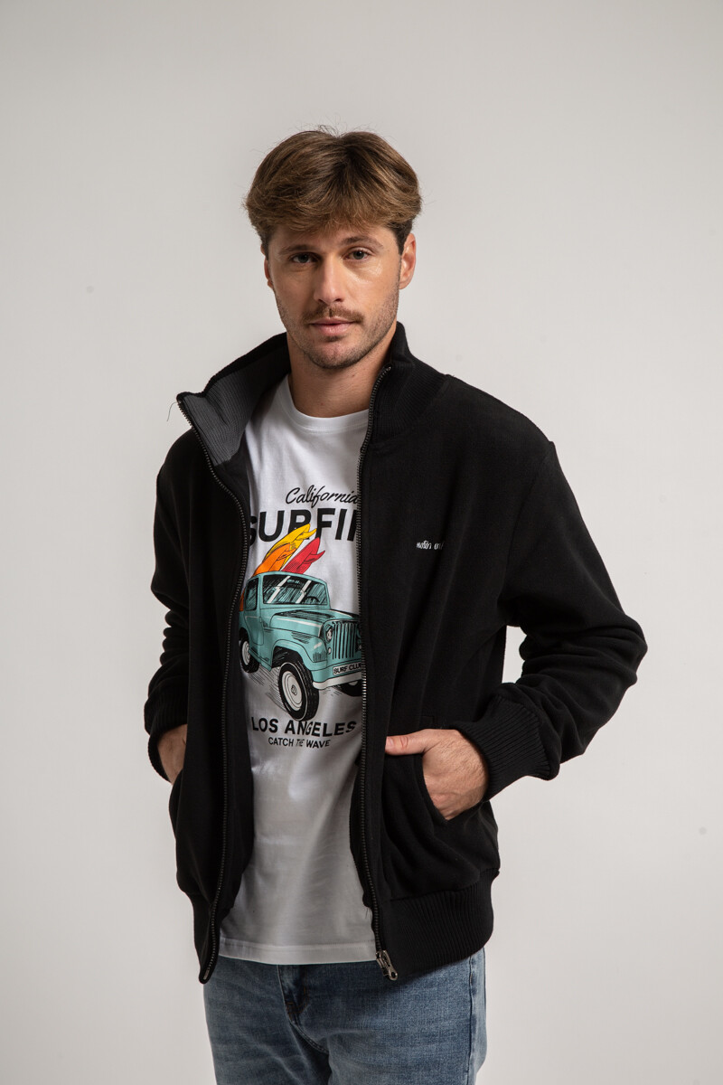 Campera polar peach Unisex - Negro 