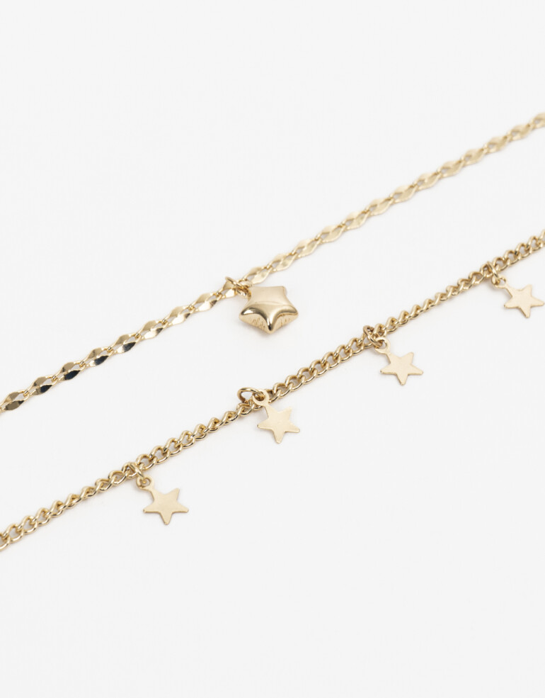 Pulseras Flexibles Sets Metal Set De Pulseras Flexibles Estrellas - Dorado