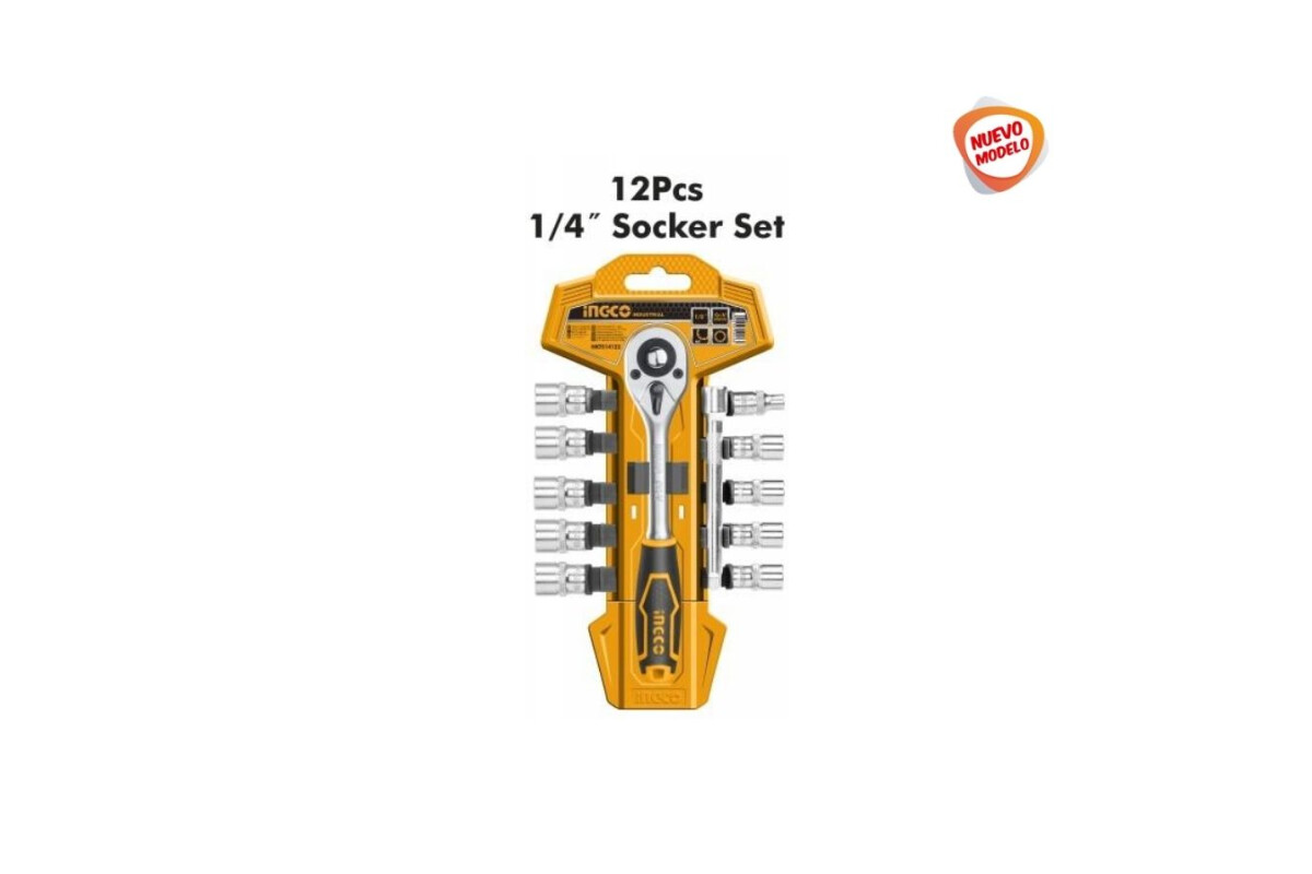 JUEGO 12 PZA 10 DADOS TUBO LLAVE CRIQUE 1/4" INGCO JUEGO 12 PZA 10 DADOS TUBO LLAVE CRIQUE 1/4" INGCO