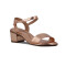 Beira Rio Sandalia Casual Taco Medio Tira Ancha Y Pulsera C/ Broche Cobre