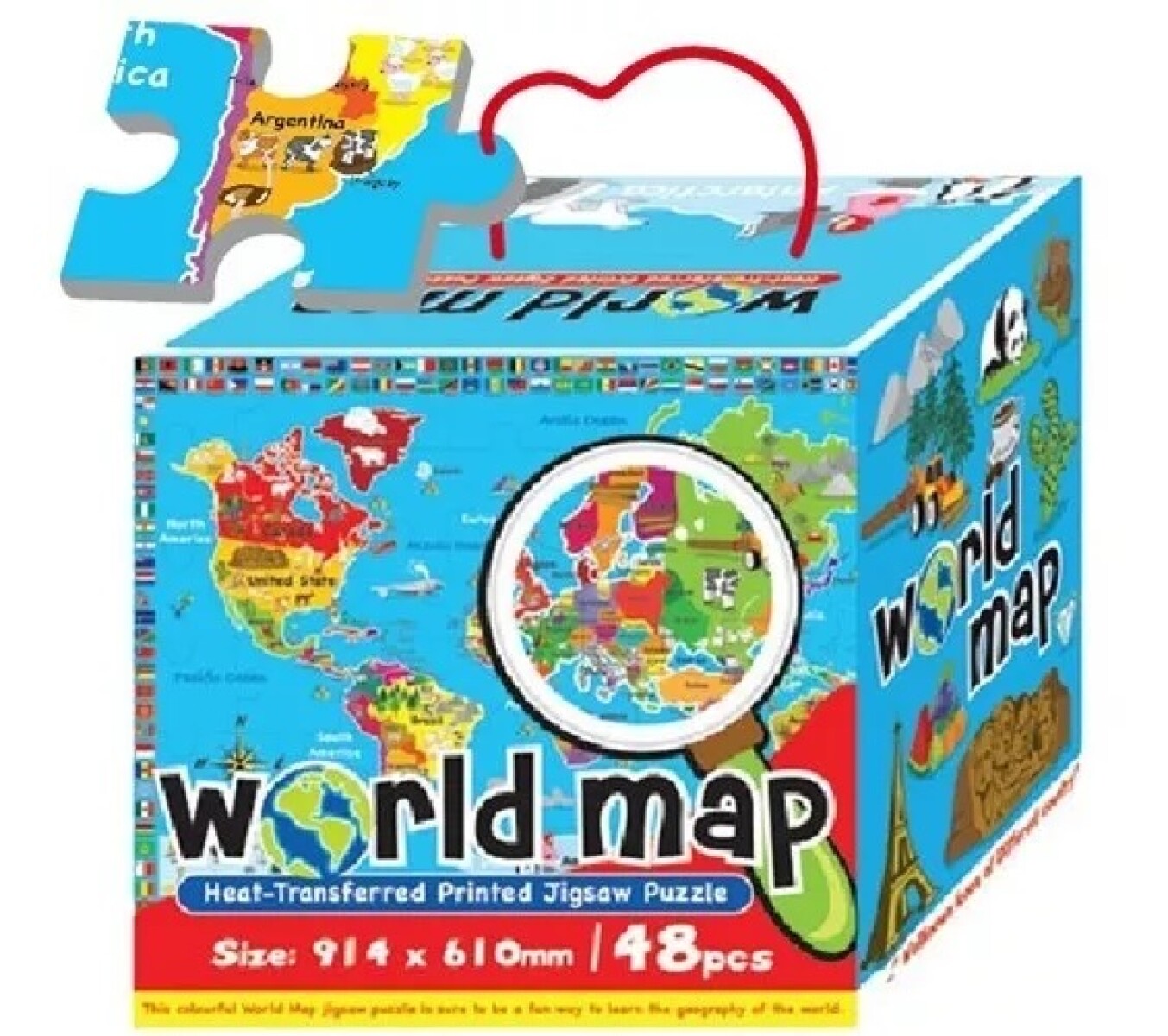 Alfombra Infantil Goma Eva Encastrable Mapa Del Mundo 48 Pcs 