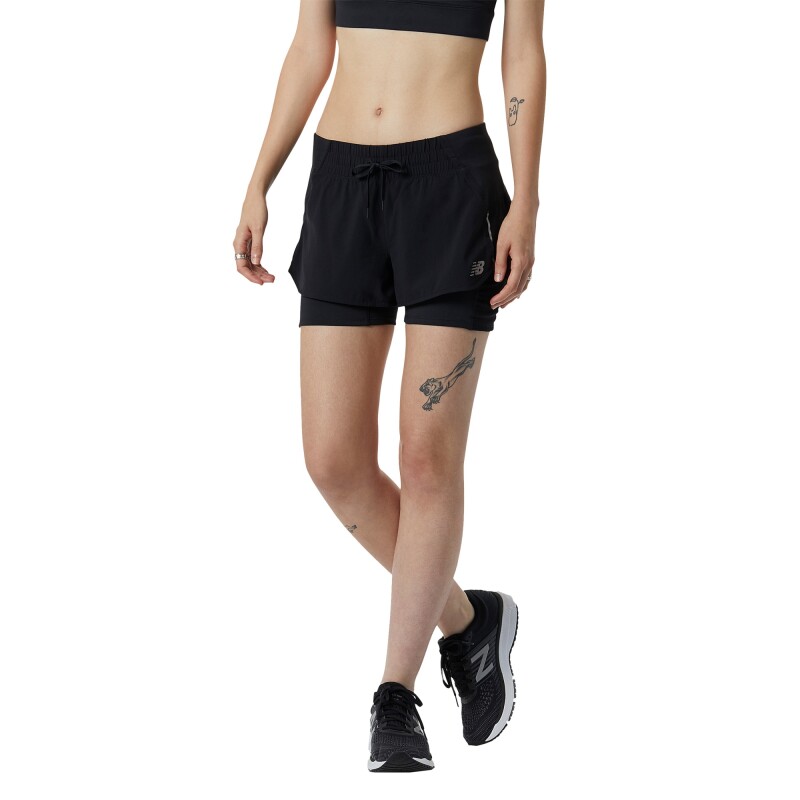 Short New Balance de dama - WS21270BK BLACK