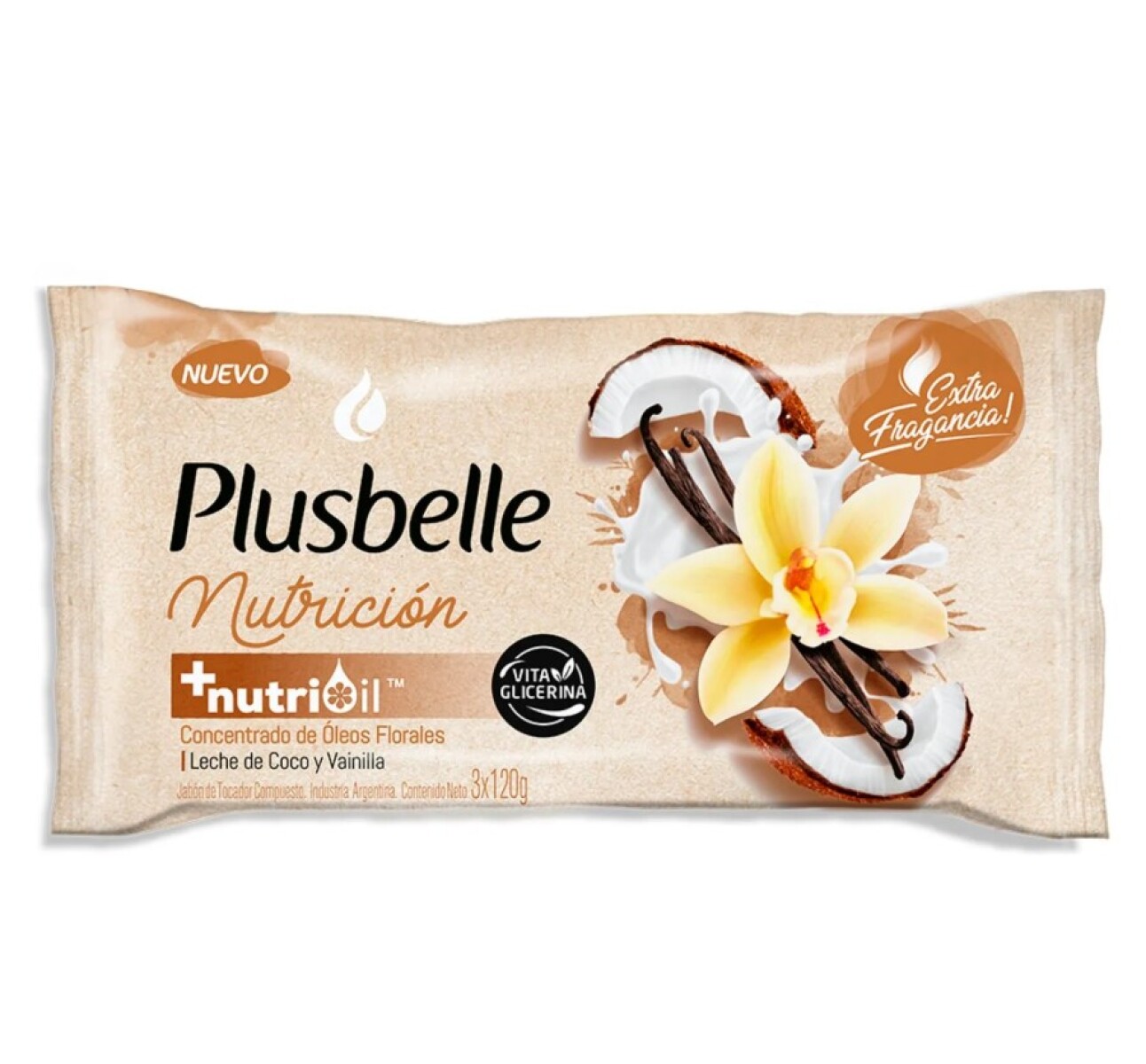 PLUSBELLE JABON PACK X 3 NUTRICION 125GR 