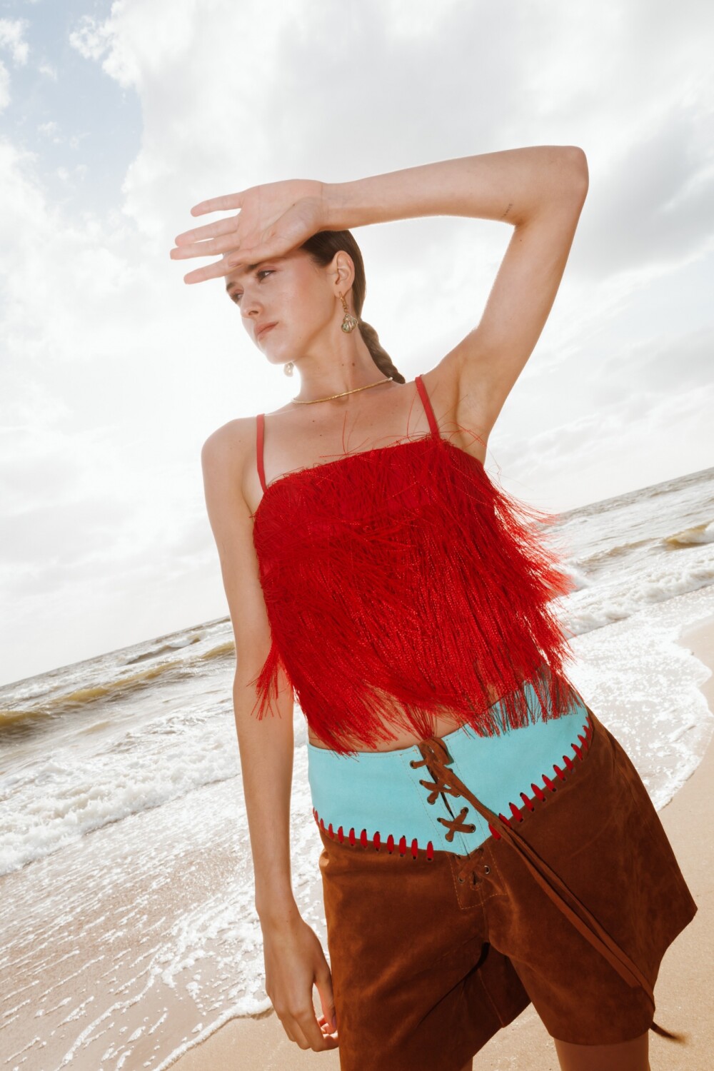 Raphia Top Rojo