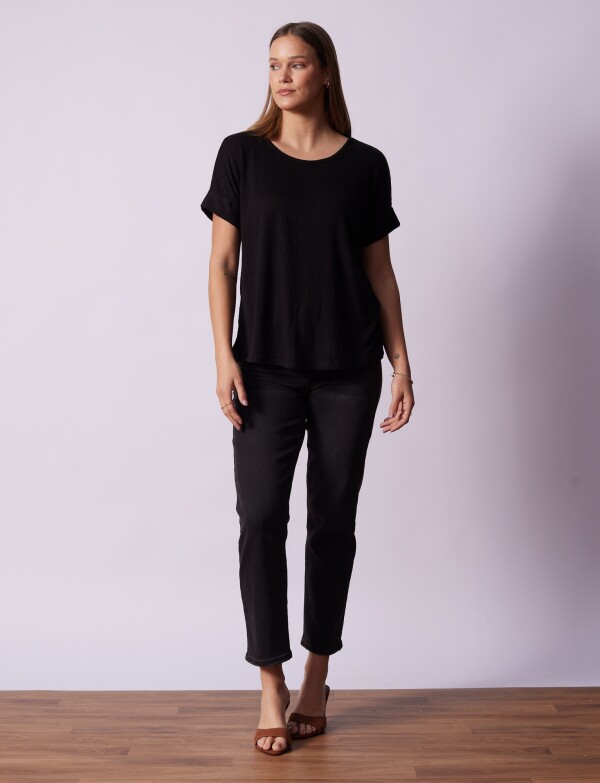 Remera Botones NEGRO