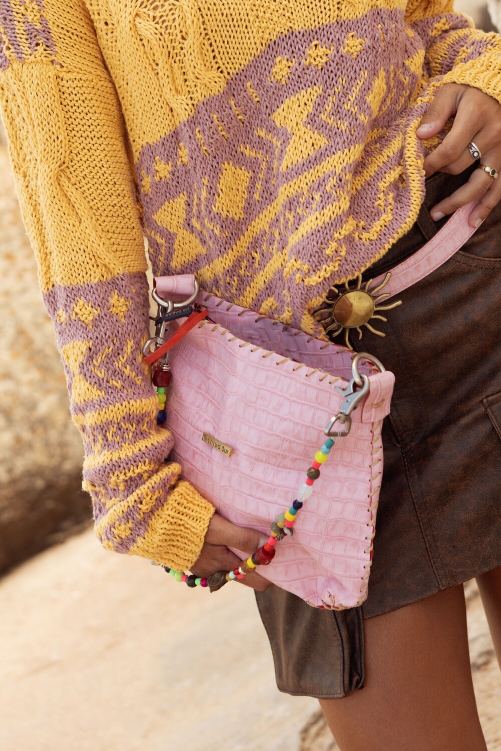 Multi Stone Bag Rosa