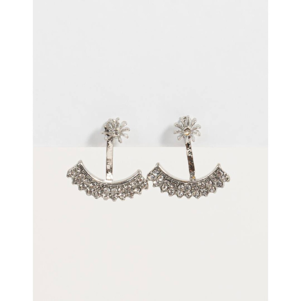 Aros Con Strass - Plateado 