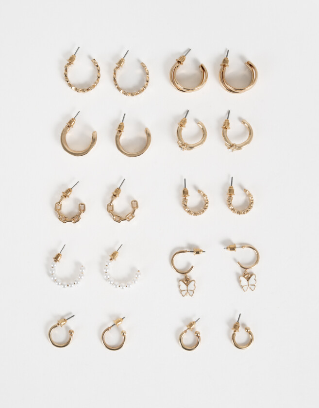 Aros Argollas Set Esmaltado Aros Argollas Sets - Dorado