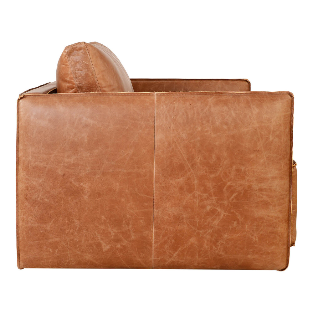 BUTACA 1 CUERPO CUERO-100-NATURAL MARRON ROMEO CAMEL