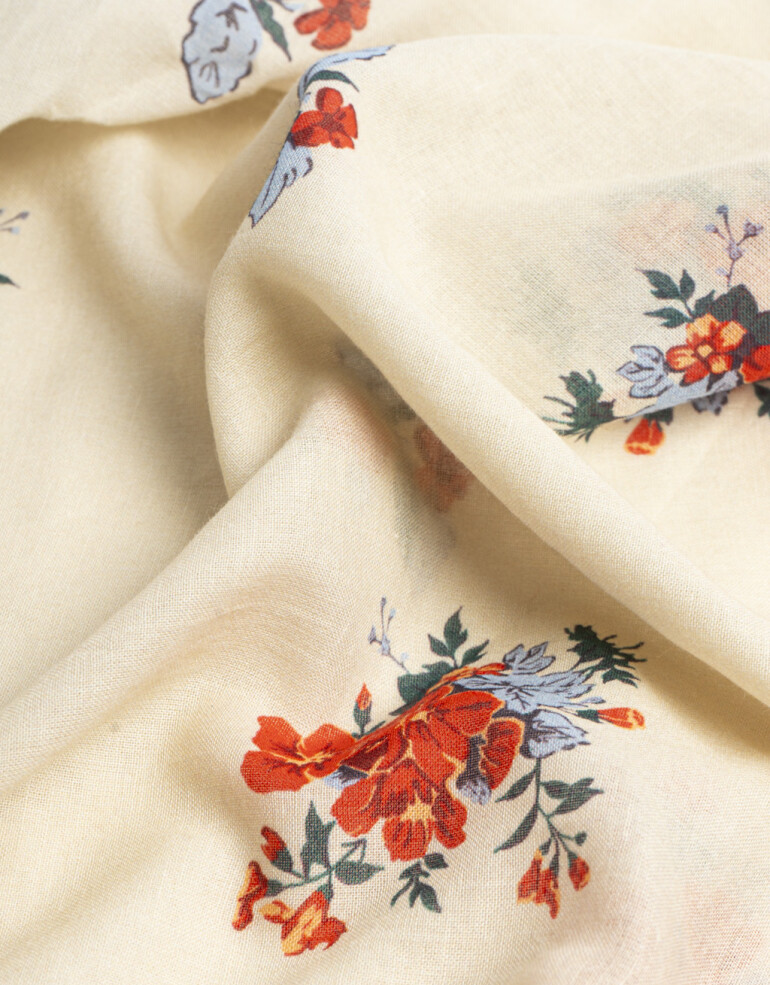 Pañuelos Raso Algodón Flores Pañuelo Raso Floral - Estampado Flores