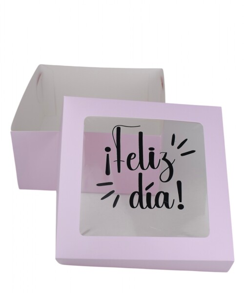 Caja flexi 20x20x9,5. c/visor impreso LILA - LISO