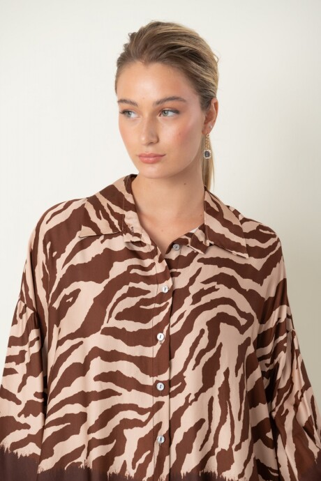 CAMISA OJO DE TIGRE Chocolate