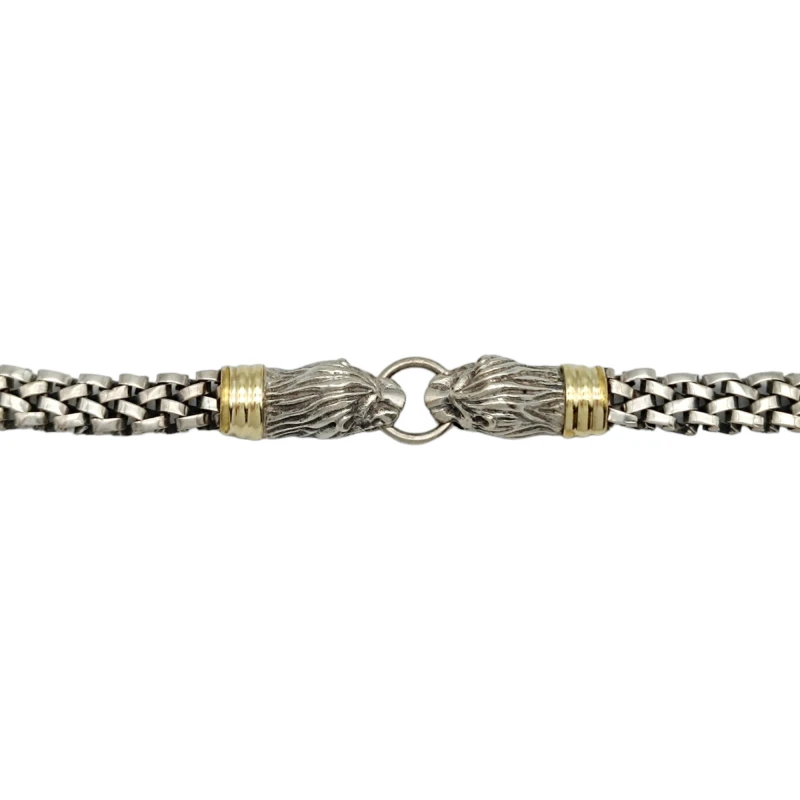 Pulsera Leones-Plata y Oro-Sin piedra-PU5067 sinpiedra