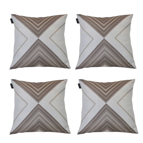 Set x4 funda de almohadones lisa 43 x 43 cm RAYAS BEIGE