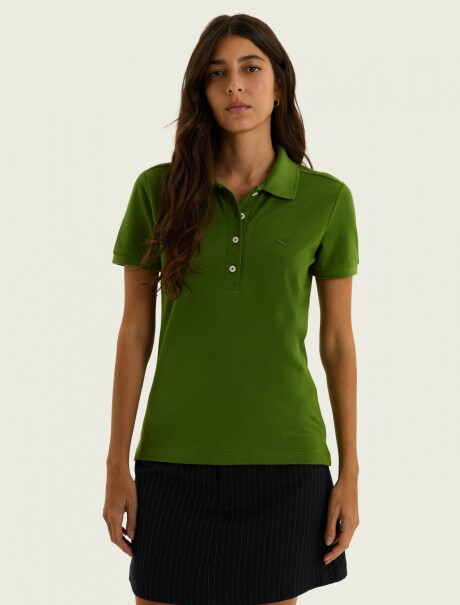 POLO BORDADO EN PUNTO PIQUÉ VERDE
