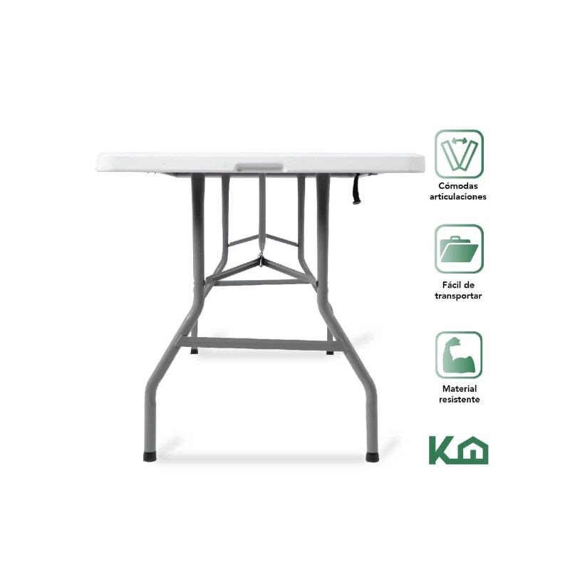 Mesa plegable 2.4m Portátil Jardín Camping Exterior Comedor Mesa plegable 2.4m Portátil Jardín Camping Exterior Comedor