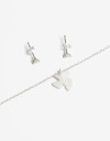 Bijouterie Set Exclusive Edition Set Aros Pasantes Y Cadena Plata 925 - Plateado Rodio
