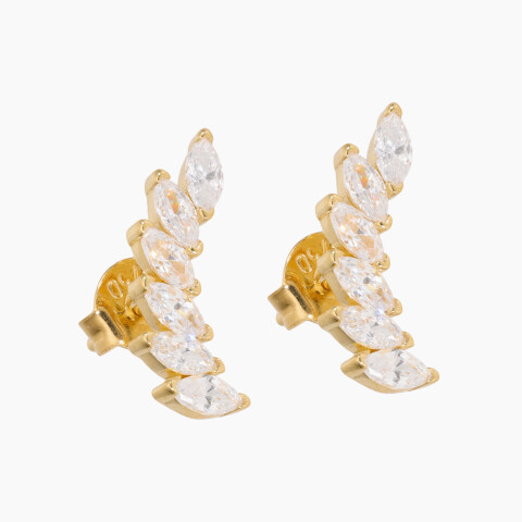 Caravanas en oro 18K con circonias Caravanas En Oro 18k Con Circonias
