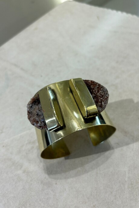 Doble Amatista Cuff Rosa Bronce