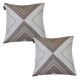 Set x2 funda de almohadones lisa 43 x 43 cm RAYAS BEIGE
