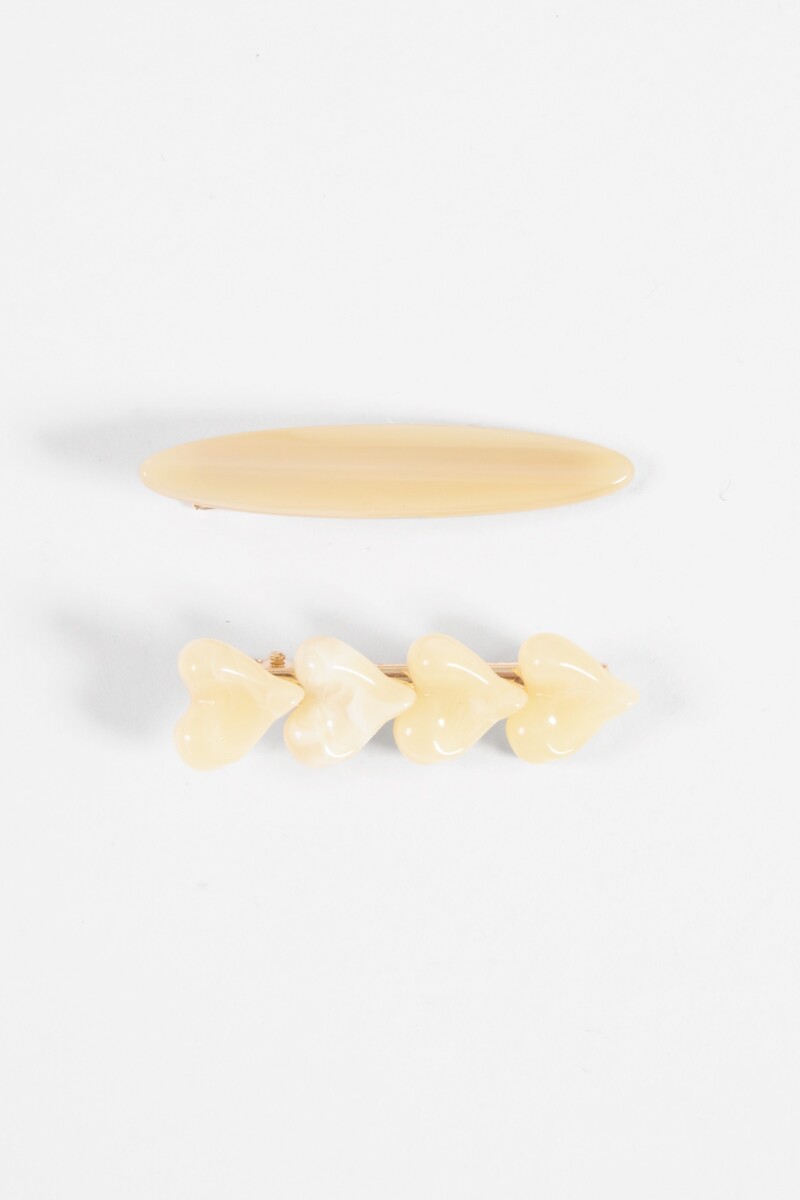 Set dos broches cora beige