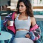 Top Seamless Built-In Bra Mujer Classic Grey Heather/classic White