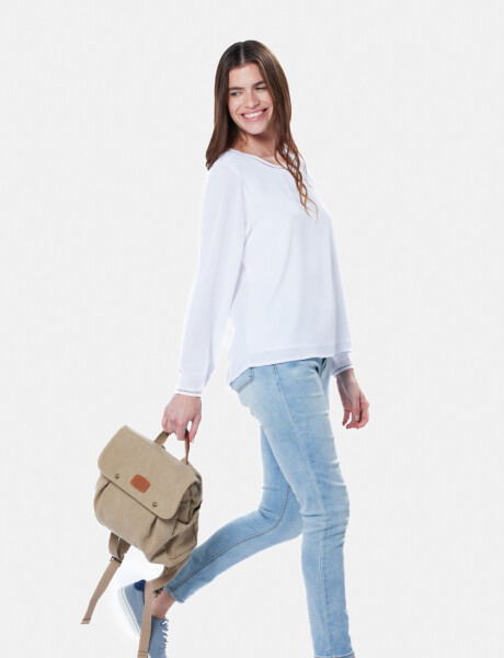 MOCHILA DE LONA LISA Beige