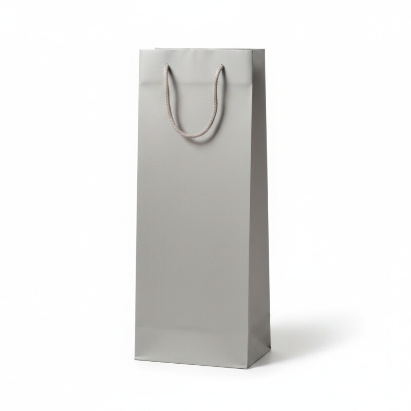 Bolsa de Papel Para Botella Lisas Plateado