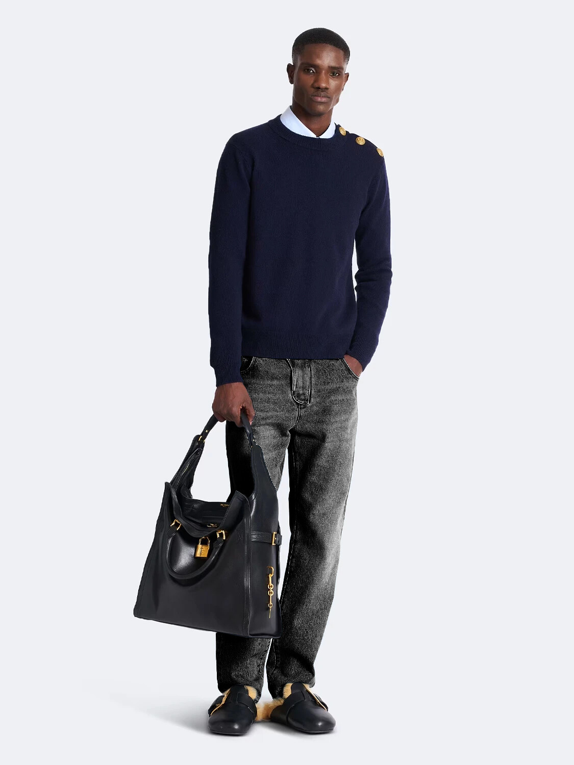 BALMAIN - JEANS REGULAR FIT DENIM Alta Automática