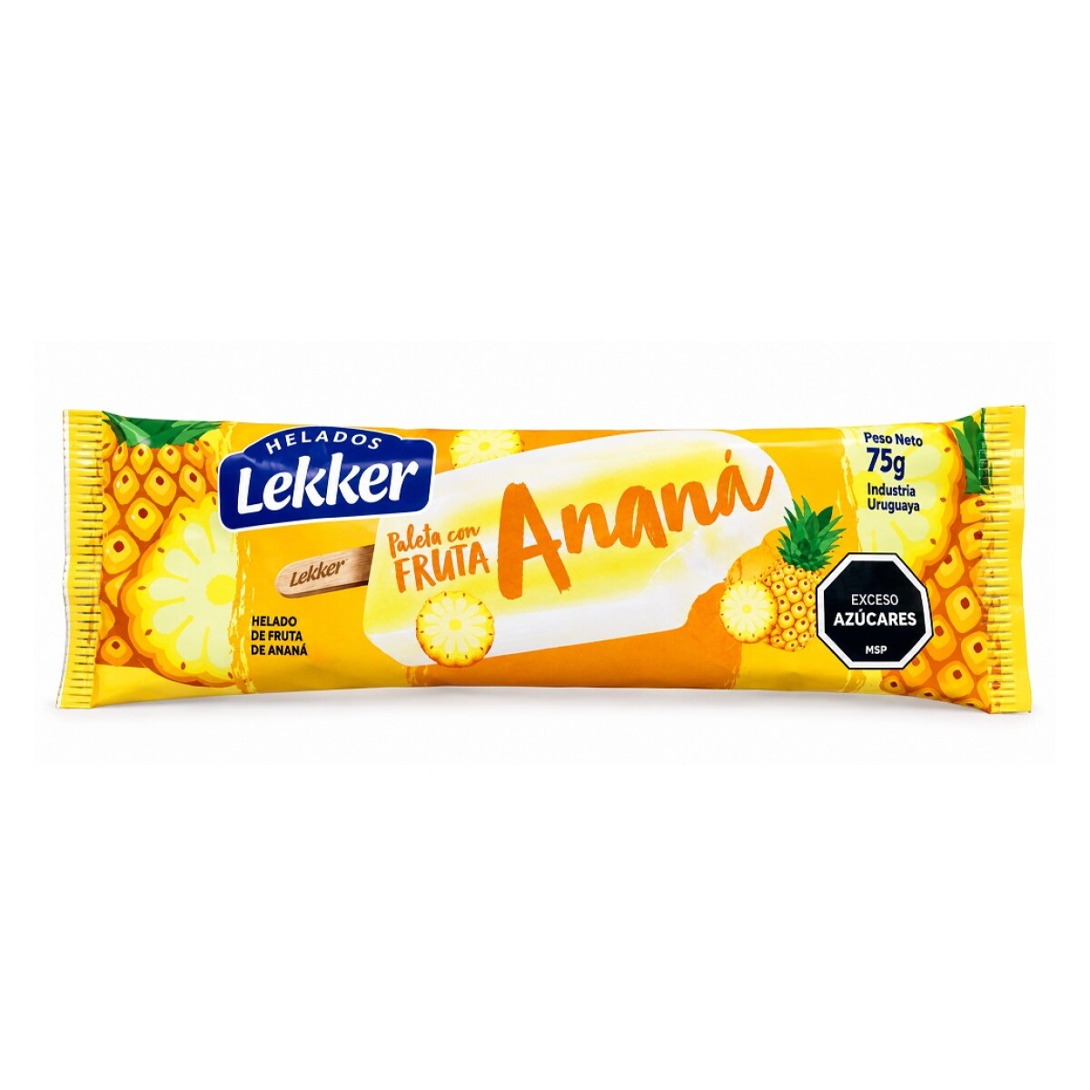 HELADO PALETA FRUTAL LEKKER 75GRS ANANÁ - ANANA 