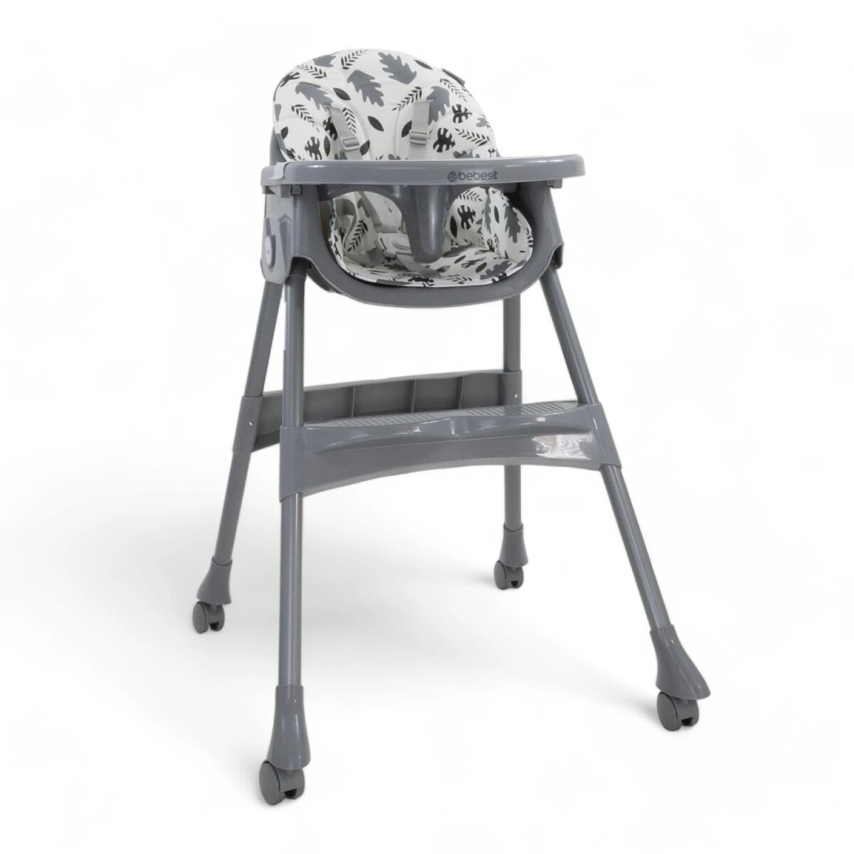 Silla de Comer para Bebes Bebesit Steps con Bandeja 2 en 1 - Gris 