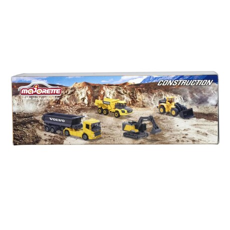Pack X4 Vehículos de Construcción Majorette Volvo 7,5 cm 001
