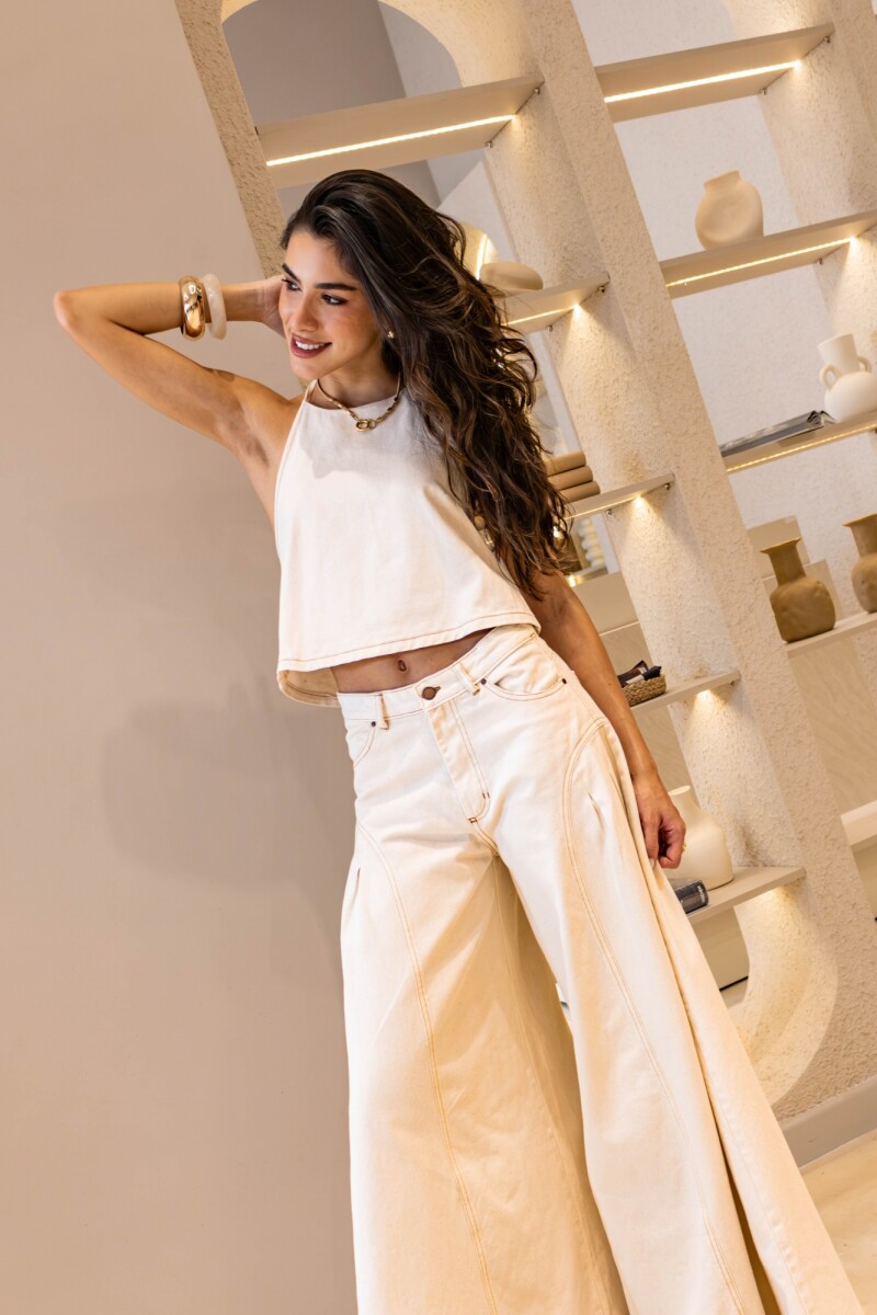 PANTALON KAIA OFF WHITE DENIM PANTALON KAIA OFF WHITE DENIM