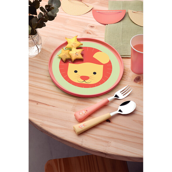 Juego infantil cubiertos + plato "BABY FRIENDS" -TRAMONTINA TR5177