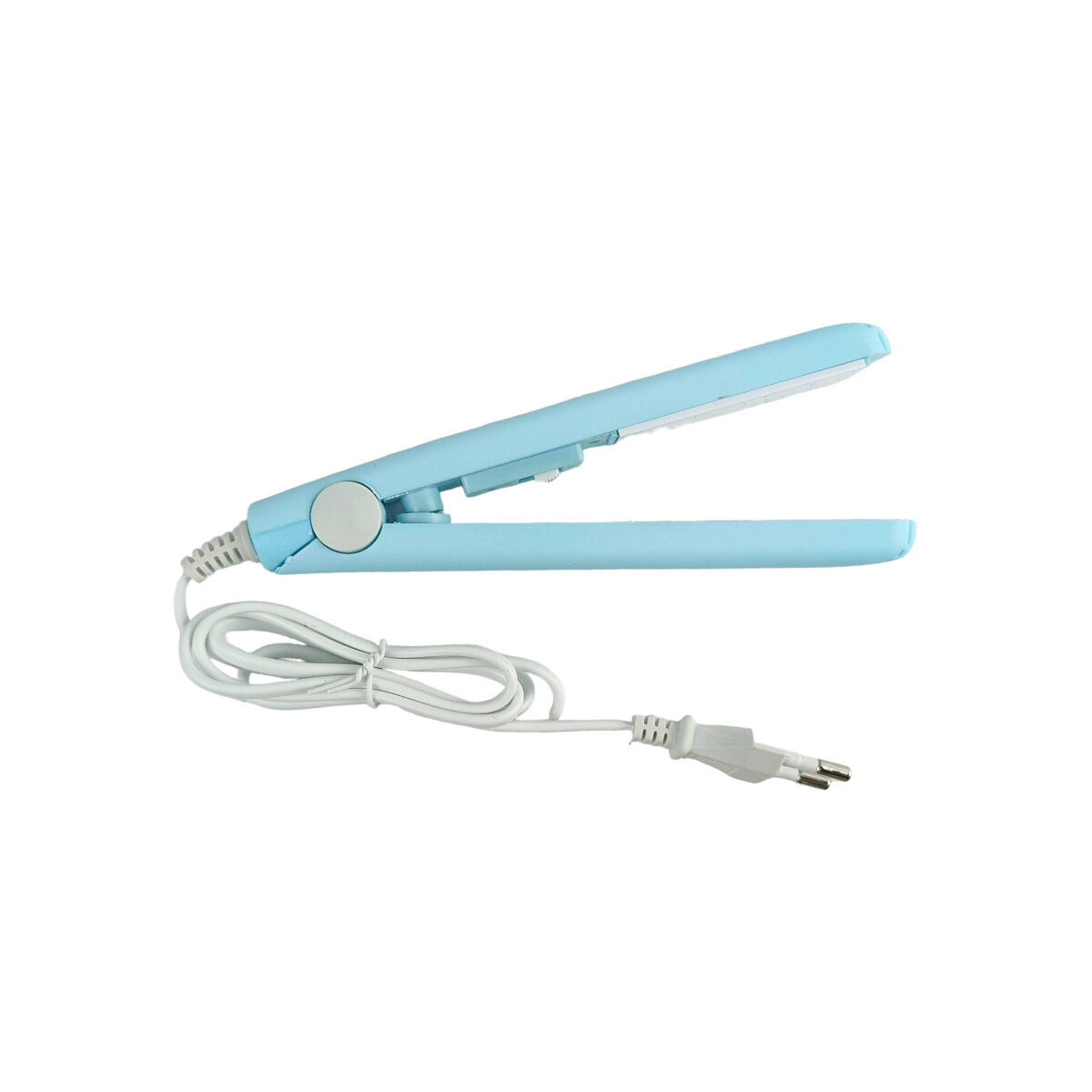 Planchita mini para el pelo con estuche - Celeste 