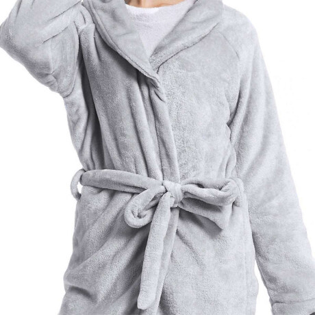 Bata de Cama Microfibra Home Class Talle P al XG Gris
