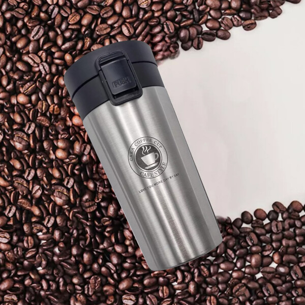 Vaso Térmico Para Cafe Y Te 350ml PLATEADO