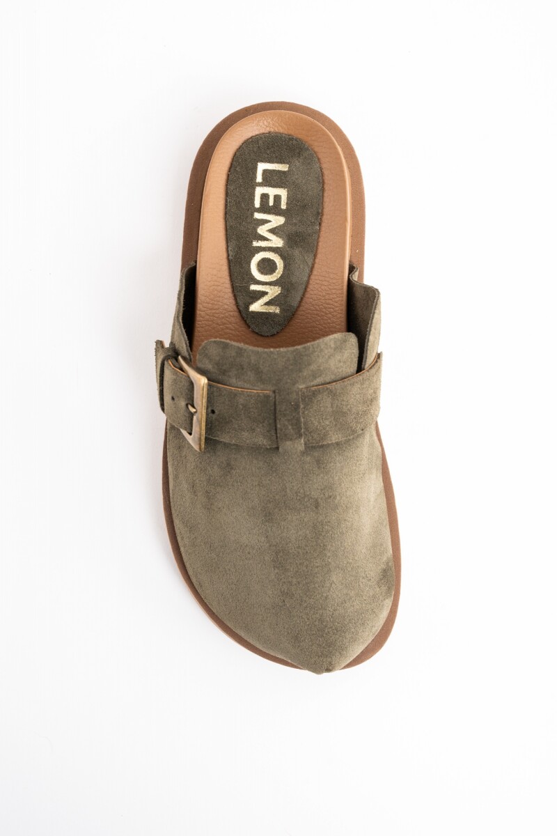Zueco Gamuza Oliva