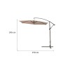Sombrilla Just Home Collection lateral 270 cm Taupé Sombrilla Just Home Collection lateral 270 cm Taupé