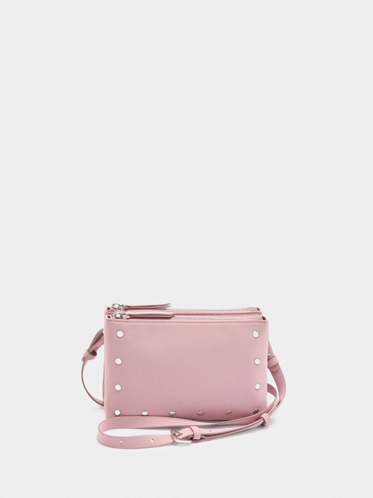 Bolso Bandolera Con Textura Suave rosa