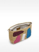 Bolso Bandolera Efecto Rafia Aplicaciones Multicolor multicolor