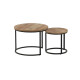 Set 2 mesas auxiliares ratonas tipo nido Doncaster Negro/madera