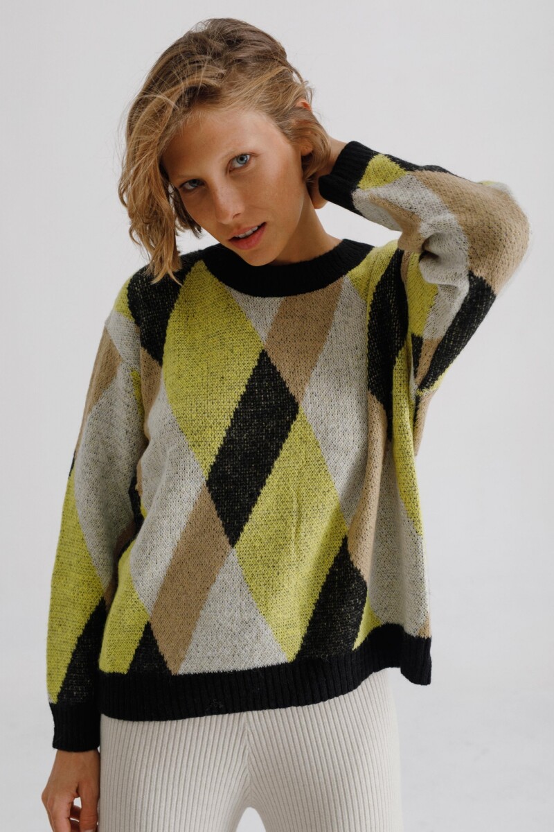Sweater Dado - Amarillo/Negro 