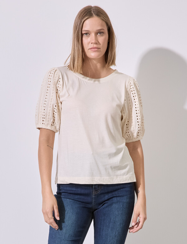 Blusa Broderie BEIGE