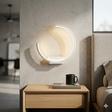 Aplique led circulo cortado 13w Luz neutra BLANCO