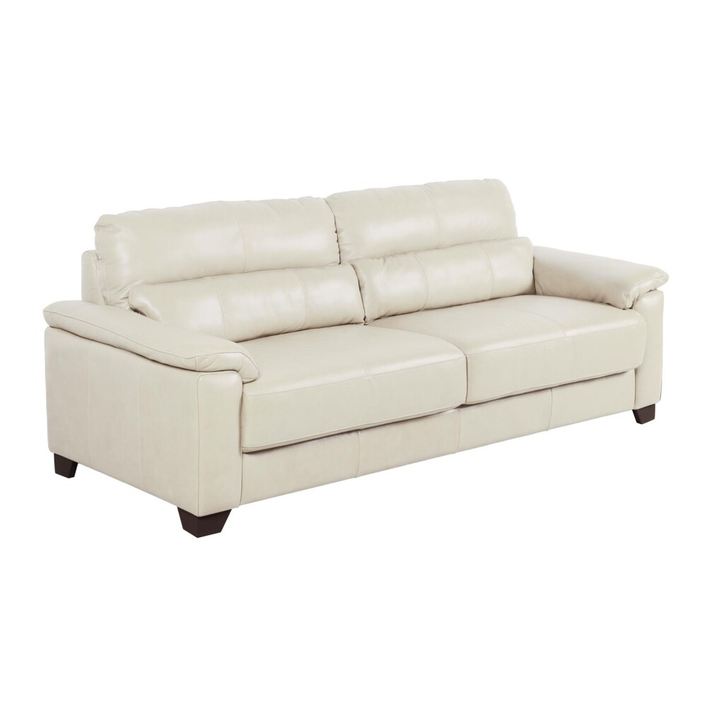 SOFA 3 CUERPOS CUERO-100-NATURAL NATURAL-BEIGE MÓNACO CRUDO