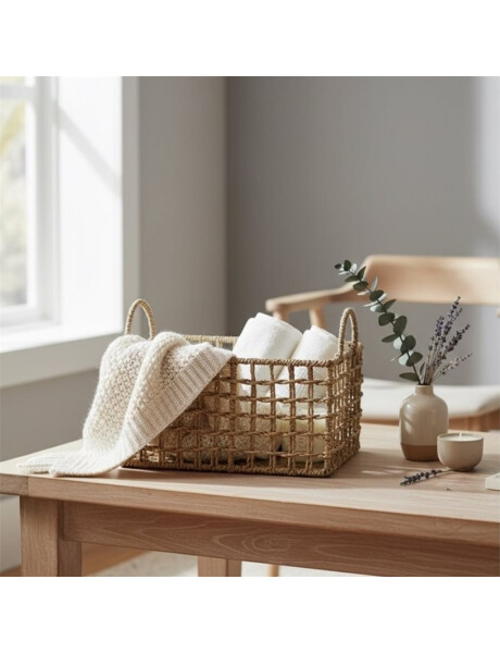 CESTO RECT. C/ASAS 33x23xh17/23CM SEAGRASS NATURAL CESTO RECT. C/ASAS 33x23xh17/23CM SEAGRASS NATURAL