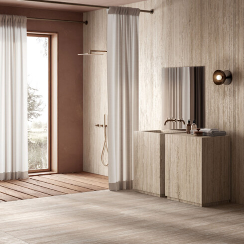 PORCELANATO TIPO TRAVERTINO 60X120 MATE BEIGE MARMOLADO GAMAS DE BEIGE