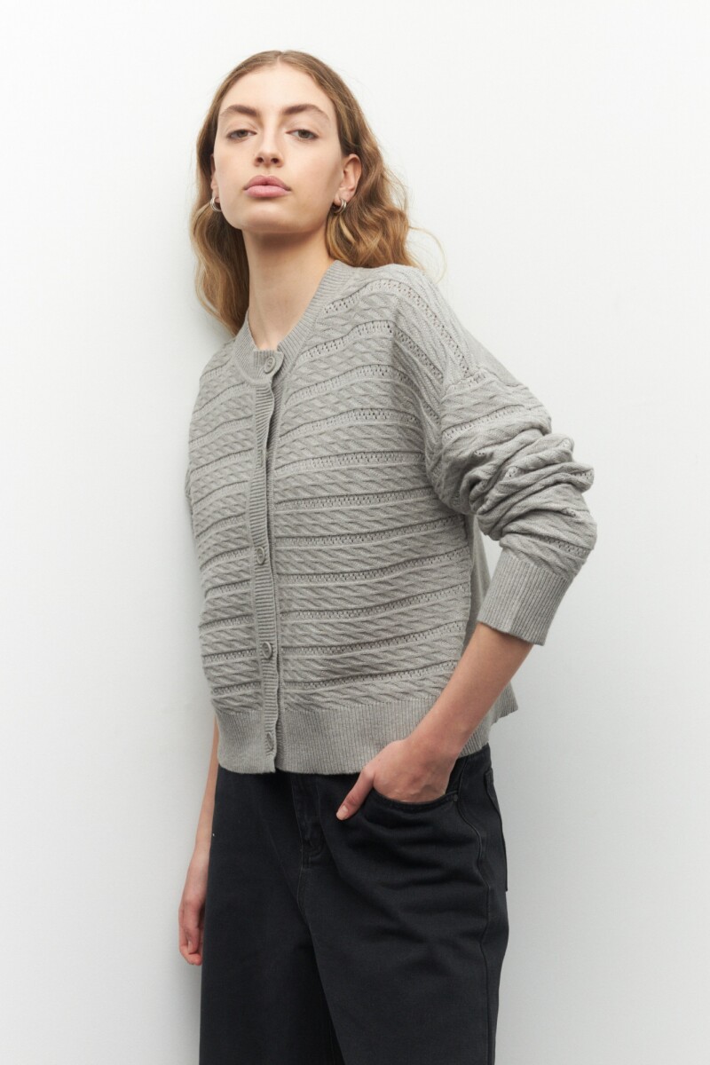 CARDIGAN TEO Gris Melange